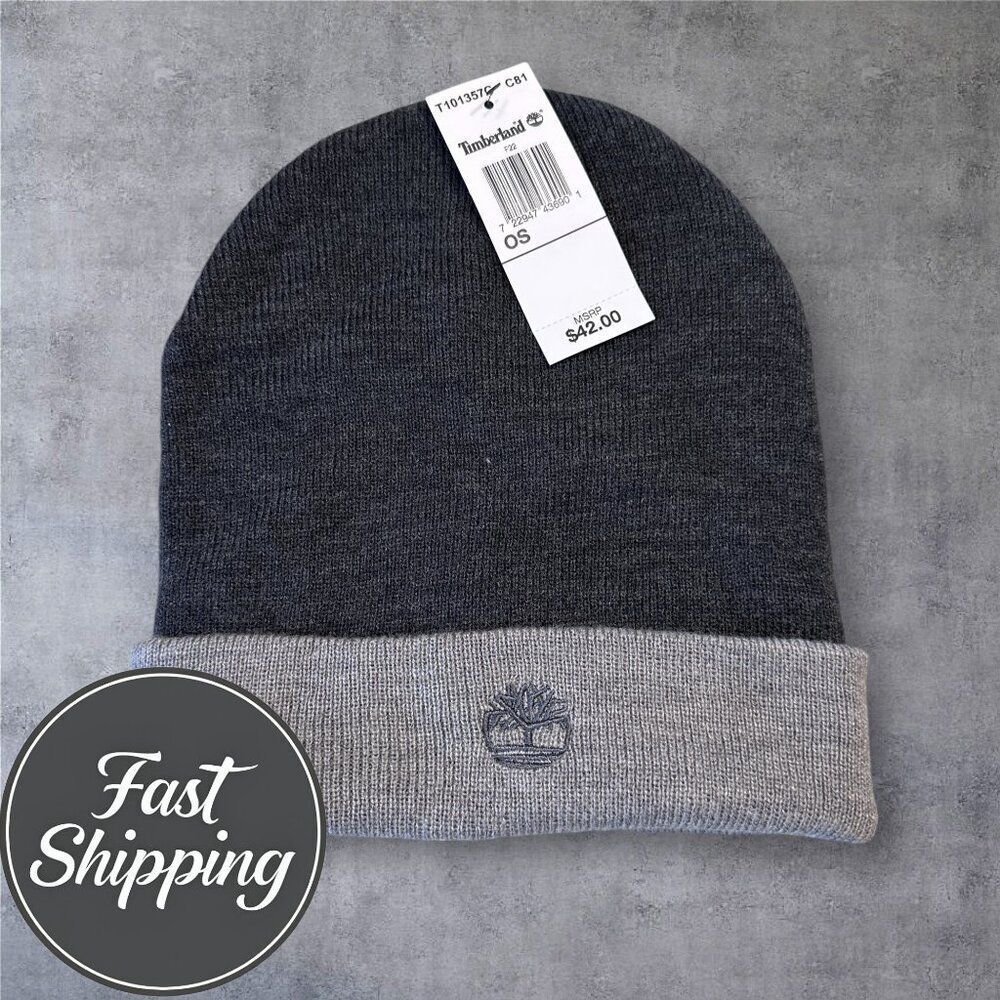 *NWT* TIMBERLAND Beanie Hat CHARCOAL GRAY ONE SIZE